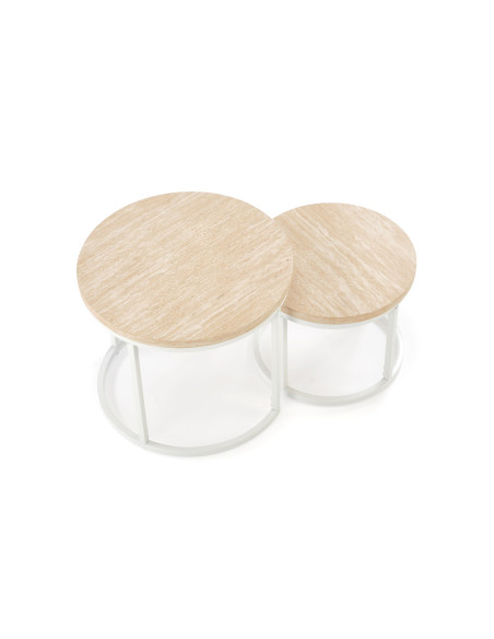 OREO zestaw dwóch ław, trawertyn / biały  (1p 1szt)