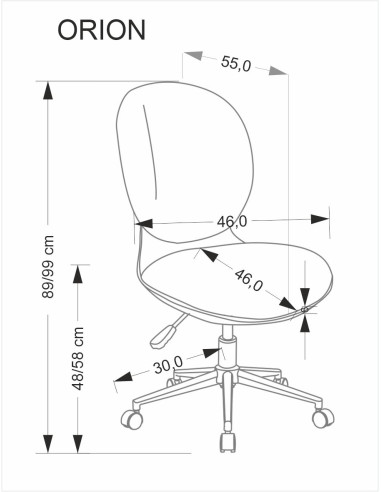 ORION  fotel młodzieżowy, czarny - popielaty (1p 1szt)