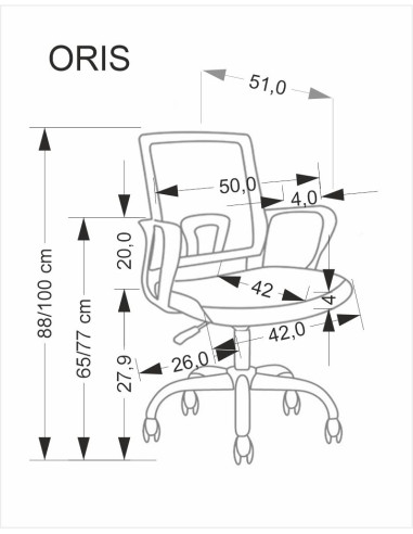ORIS  fotel obrotowy, wielokolorowy