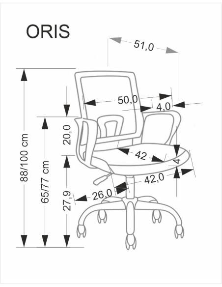 ORIS  fotel obrotowy, wielokolorowy