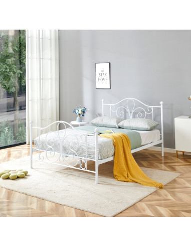 PANAMA 140 cm łóżko metalowe biały (2p 1szt)