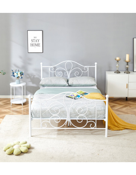 PANAMA 140 cm łóżko metalowe biały (2p 1szt)
