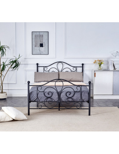 PANAMA 140 cm łóżko metalowe czarny (2p 1szt)