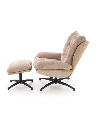 PESTO fotel z podnóżkiem / funkcja kołyski,  beżowy