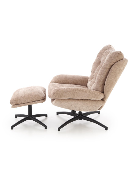 PESTO fotel z podnóżkiem / funkcja kołyski,  beżowy