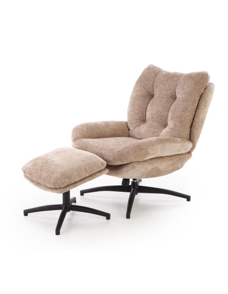 PESTO fotel z podnóżkiem / funkcja kołyski,  beżowy