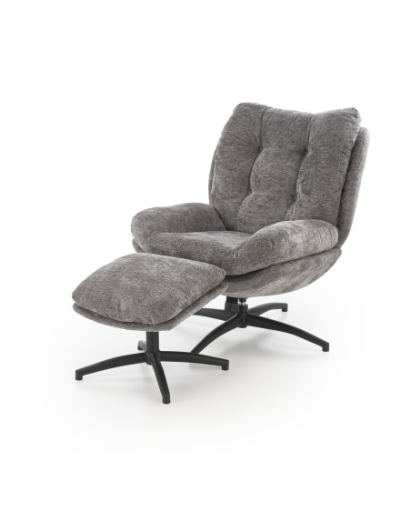 PESTO fotel z podnóżkiem / funkcja kołyski,  popielaty