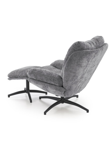 PESTO fotel z podnóżkiem / funkcja kołyski,  popielaty