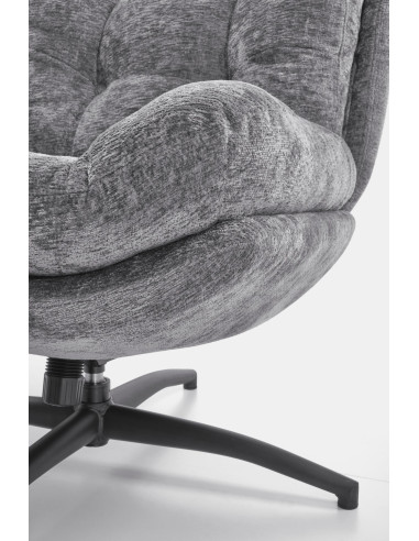 PESTO fotel z podnóżkiem / funkcja kołyski,  popielaty