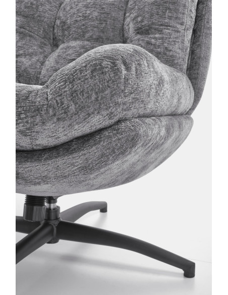 PESTO fotel z podnóżkiem / funkcja kołyski,  popielaty