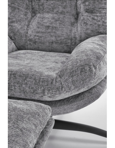 PESTO fotel z podnóżkiem / funkcja kołyski,  popielaty