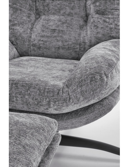 PESTO fotel z podnóżkiem / funkcja kołyski,  popielaty