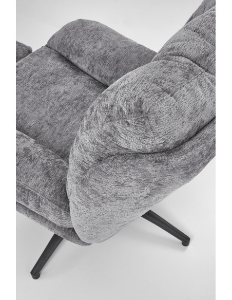 PESTO fotel z podnóżkiem / funkcja kołyski,  popielaty