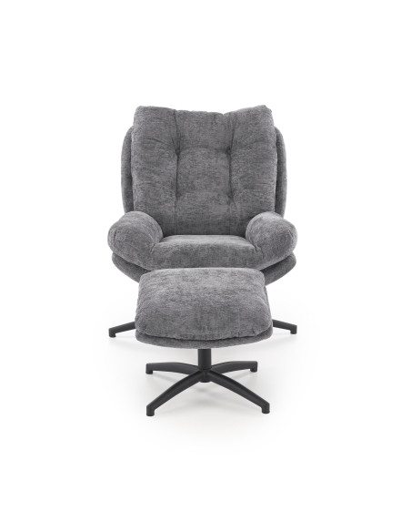 PESTO fotel z podnóżkiem / funkcja kołyski,  popielaty