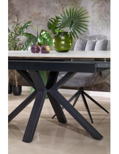 PLATAN stół rozkładany, biąły marmur / czarny (2p 1szt) 2