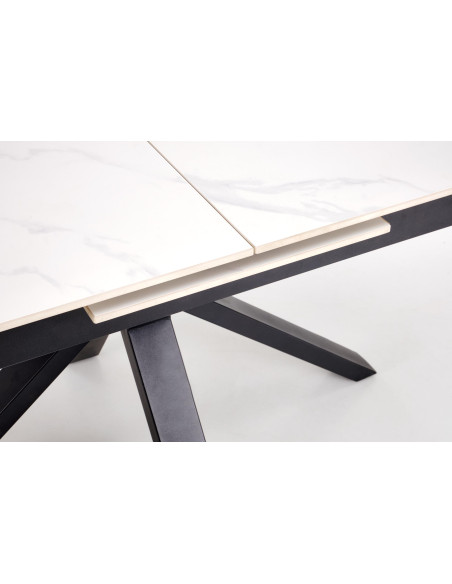 PLATAN stół rozkładany, biąły marmur / czarny (2p 1szt)