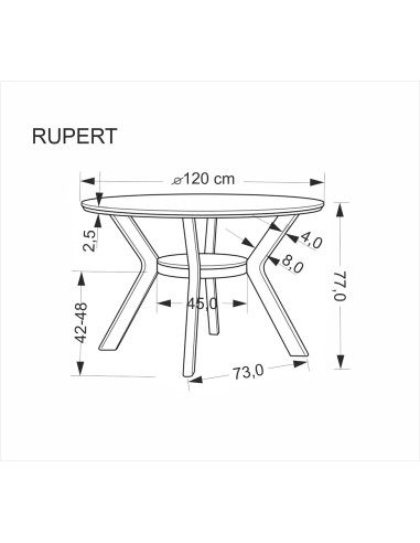 RUPERT stół okrągły, orzechowy (1p 1szt)