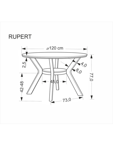 RUPERT stół okrągły, orzechowy (1p 1szt)