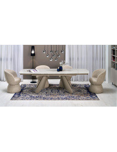 SALIX stół rozkładany, trawertyn / kaszmir (2p 1szt)