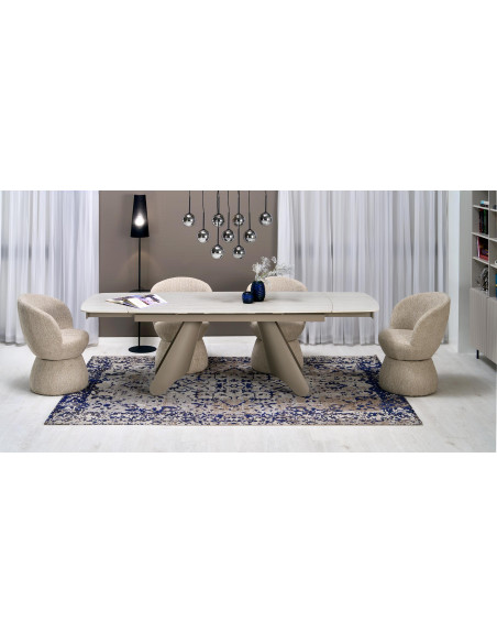 SALIX stół rozkładany, trawertyn / kaszmir (2p 1szt)