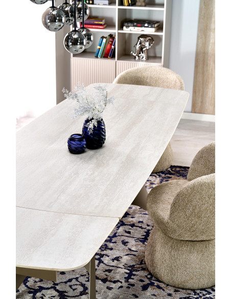 SALIX stół rozkładany, trawertyn / kaszmir (2p 1szt)