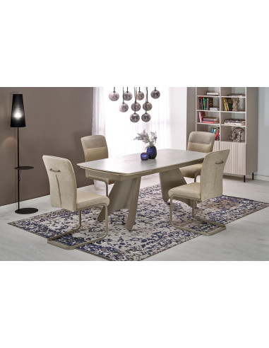 SALIX stół rozkładany, trawertyn / kaszmir (2p 1szt)