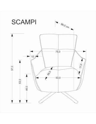 SCAMPI fotel wypoczynkowy, popielaty (1p 1szt)