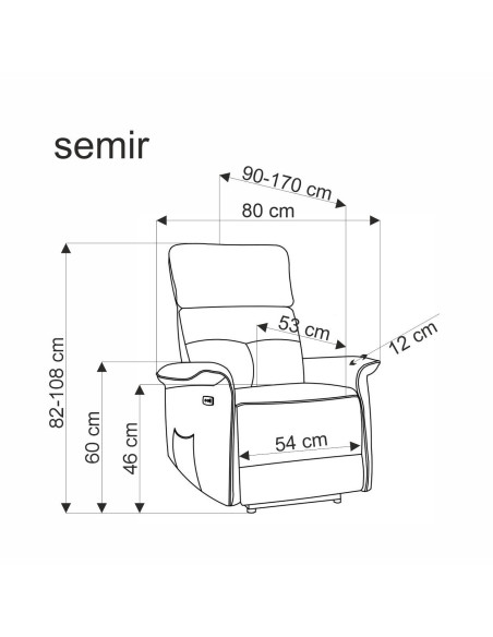 SEMIR 2 fotel wypoczynkowy popielaty (2p 1szt)