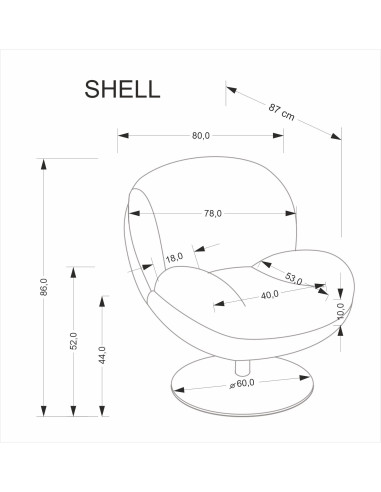 SHELL fotel wypoczynkowy, kremowy (1p 1szt)