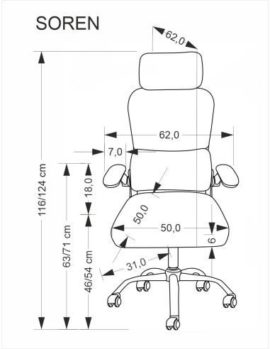 SOREN fotel gabinetowy,  czarny (1p 1szt)