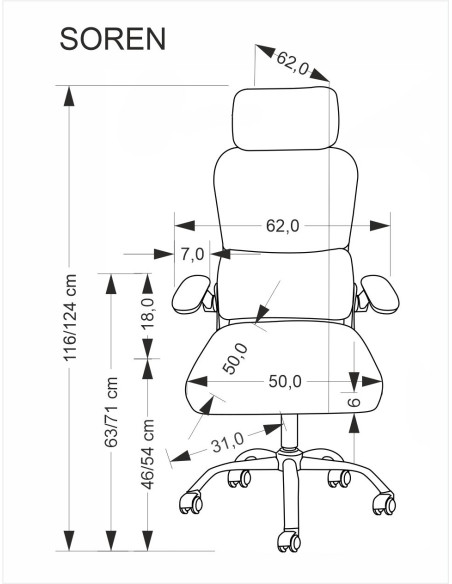 SOREN fotel gabinetowy,  czarny (1p 1szt)
