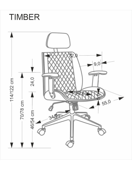 TIMBER fotel gabinetowy orzechowy/beżowy