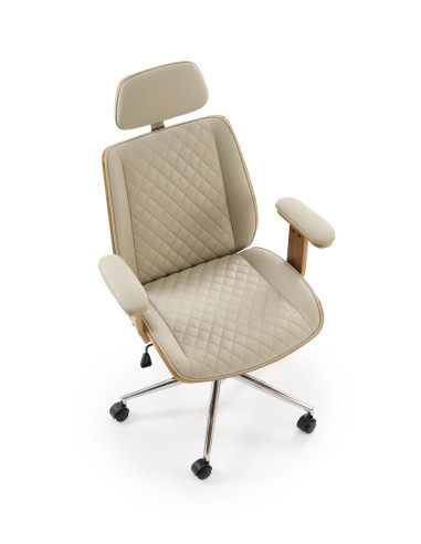 TIMBER fotel gabinetowy orzechowy/beżowy