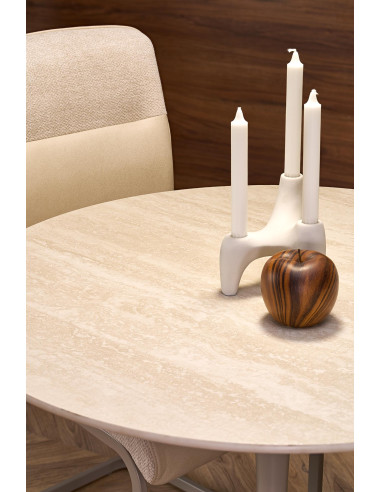 TOLIO stół okrągły, trawertyn/ kaszmir (3p 1szt)