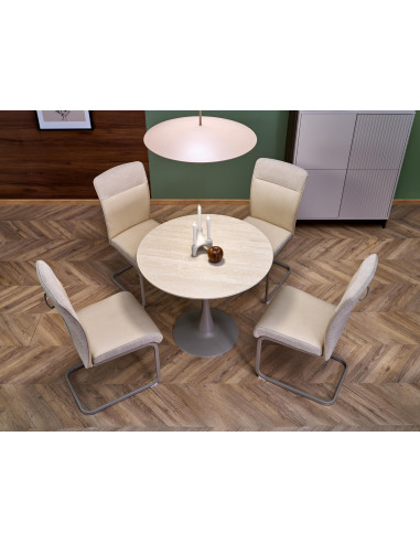 TOLIO stół okrągły, trawertyn/ kaszmir (3p 1szt)