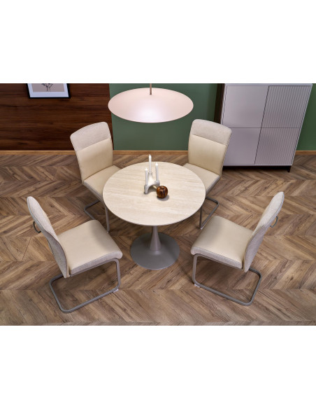 TOLIO stół okrągły, trawertyn/ kaszmir (3p 1szt)