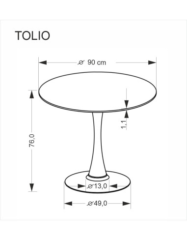 TOLIO stół okrągły, trawertyn/ kaszmir (3p 1szt)