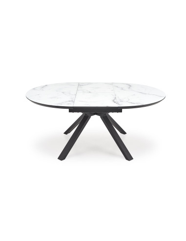 VERTIGO stół rozkładany, blat - biały marmur, nogi - czarny (2p 1szt)