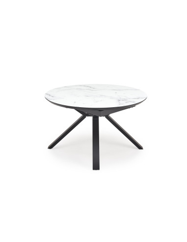 VERTIGO stół rozkładany, blat - biały marmur, nogi - czarny (2p 1szt)