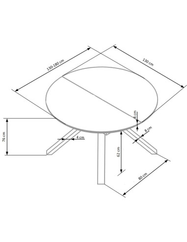VERTIGO stół rozkładany, blat - biały marmur, nogi - czarny (2p 1szt)