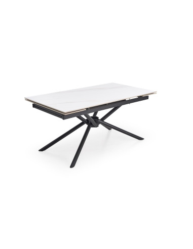 VITORINO stół rozkładany, blat - biały marmur, nogi - czarny (2p 1szt)