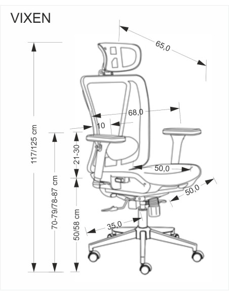 VIXEN fotel gabinetowy czarny  (1p 1szt)