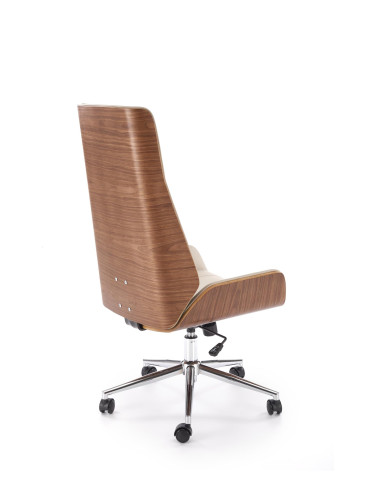 WEBSTER fotel gabinetowy orzechowy/beżowy