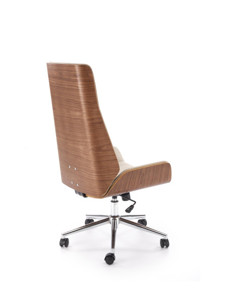 WEBSTER fotel gabinetowy orzechowy/beżowy