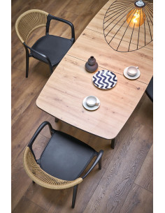 BARRIL stół rozkładany 130-170x80x72 cm dąb artisan/czarny 2