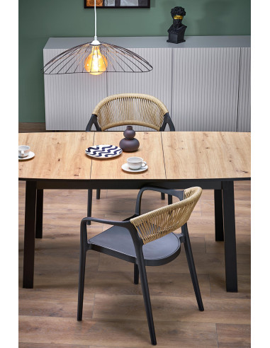 BARRIL stół rozkładany 130-170x80x72 cm dąb artisan/czarny