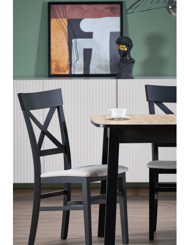 BARRIL stół rozkładany 130-170x80x72 cm dąb artisan/czarny