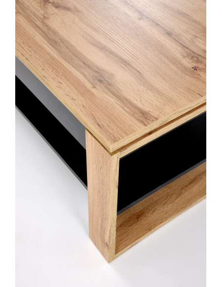 BETTY ława z podnoszonym blatem dąb artisan / czarny