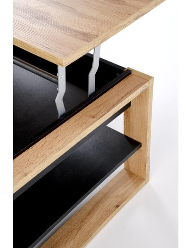 BETTY ława z podnoszonym blatem dąb artisan / czarny