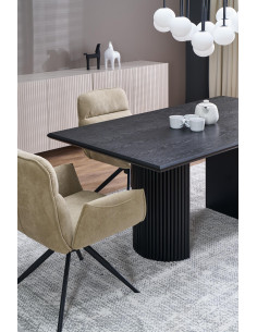 BOLERO stół rozkładany 160-250x90x78 cm dąb naturalny/czarny 2